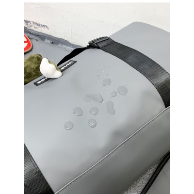 朗酷旅行包男韩版健身包女干湿分离 休闲出差旅行袋单肩斜挎训练防泼水大容量行李包耐磨手提包 灰色【带青蛙挂件】