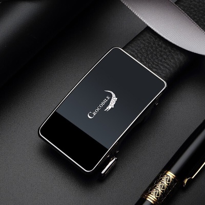 鳄鱼恤【父亲节礼物】皮带男士头层牛皮商务休闲青年腰带自动扣皮带JC0DT365-01黑色