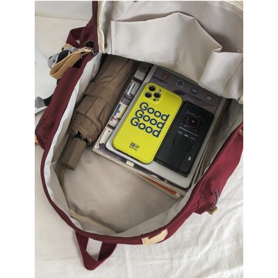 菲派书包女ins新款双肩包男 初高中大学生背包大容量休闲耐磨15.6英寸笔记本电脑包韩版情侣款潮酷风 红色【带猩猩挂件】