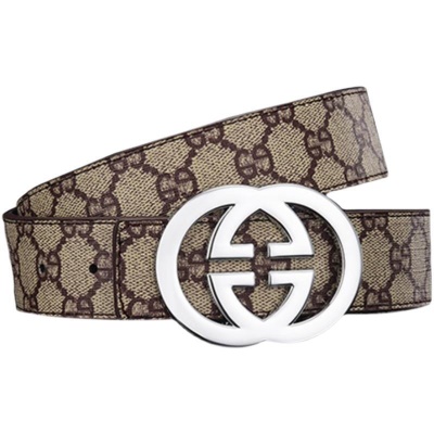 酷奇2022皮带男士真皮奢侈品酷奇裤腰带女青年适 原版灰色金扣带一个皮带头 90cm