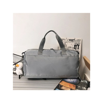 酷森旅行包男行李包大容量健身包 干湿分离新款单肩斜挎运动包女防泼水时尚学生收纳行李袋出差休闲手提包 灰色【带鸭子挂件】