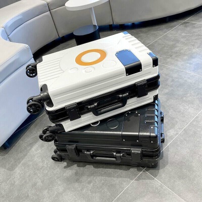 狄斯顿保罗（DISIDUNBAOLUO）行李箱女高中生拉杆箱时尚潮流旅行箱大容量密码箱男加厚 深灰色【异性框大圆圈】 28英寸