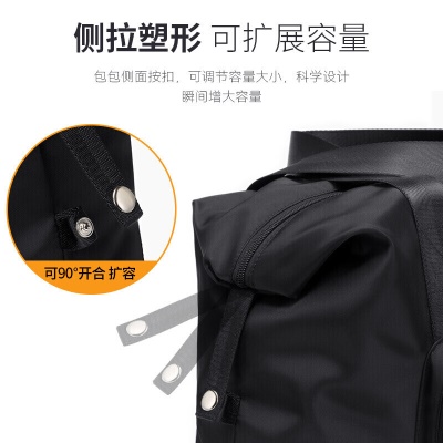 高尔夫GOLF旅行包可折叠大容量行李包袋男/女轻便防泼水手提包干湿分离运动健身包多隔层出差旅游包 黑色