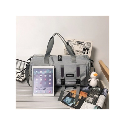 酷森旅行包男行李包大容量健身包 干湿分离新款单肩斜挎运动包女防泼水时尚学生收纳行李袋出差休闲手提包 灰色【带鸭子挂件】