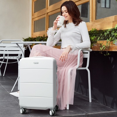 汉客（HANKE）镇店颜值拉杆箱登机行李箱男女旅行箱20英寸烟白密码箱子登机箱高颜值