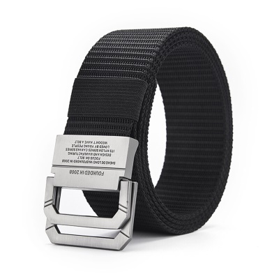 帆布腰带男士皮带双环扣ins女裤腰带潮韩版工装青年学生户外军训 P0061绿色 110cm