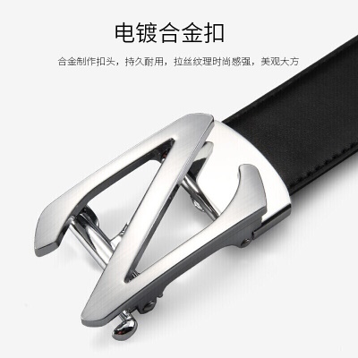 高尔夫GOLF牛皮男士皮带自动扣耐磨腰带男商务休闲中青年裤腰带礼盒装5U934188J黑色 送男友父亲生日礼物