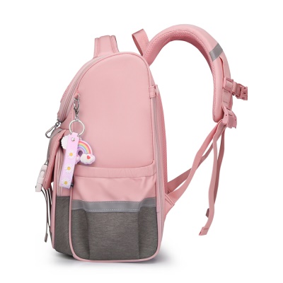 爱迪生（Edison）小学生书包女孩大容量防泼水1-6年级轻便减负透气耐脏时尚甜美儿童双肩背包 2210-1 樱花粉