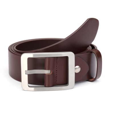 牛当家皮带男牛皮钛扣奢侈中年牛仔裤带头层牛皮轻商务腰带男休闲针扣3166父亲节礼物皮带礼盒 深咖色
