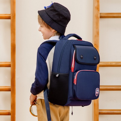 高尔夫GOLF小学生书包英伦时尚儿童书包男款双肩背包大容量中学生书包夜光反光条D9BV33951S蓝色升级版