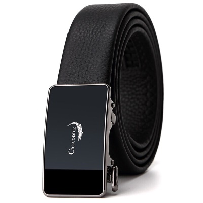 鳄鱼恤【父亲节礼物】皮带男士头层牛皮商务休闲青年腰带自动扣皮带JC0DT365-01黑色