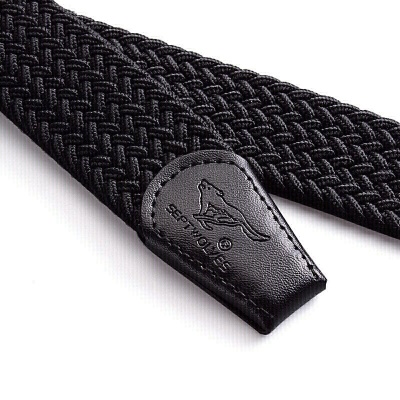 七匹狼男士皮带针扣升级版加长款潮流腰带编织裤带L70133022-01A黑色（140cm）