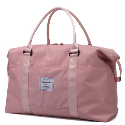凡凡麦旅 旅行包大容量手提行李包短途出差旅游袋女士单肩斜挎包待产包防水尼龙包男士韩版潮包 玫瑰金-无肩带 大号