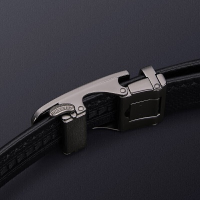 英皇保罗 WILLIAMPOLO 皮带男头层牛皮时尚商务自动扣腰带礼盒装裤带男士生日情人节礼物 20697 枪色 120cm