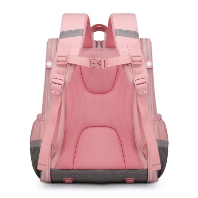 爱迪生（Edison）小学生书包女孩大容量防泼水1-6年级轻便减负透气耐脏时尚甜美儿童双肩背包 2210-1 樱花粉