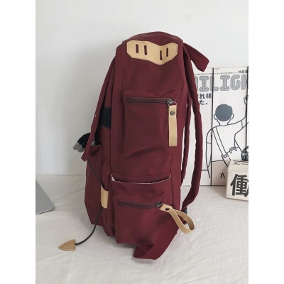 菲派书包女ins新款双肩包男 初高中大学生背包大容量休闲耐磨15.6英寸笔记本电脑包韩版情侣款潮酷风 红色【带猩猩挂件】