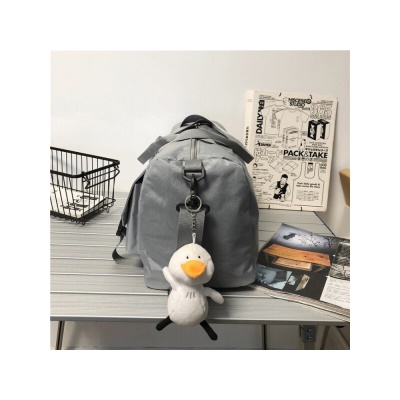 酷森旅行包男行李包大容量健身包 干湿分离新款单肩斜挎运动包女防泼水时尚学生收纳行李袋出差休闲手提包 灰色【带鸭子挂件】