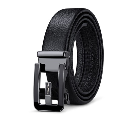 英皇保罗 WILLIAMPOLO 皮带男头层牛皮时尚商务自动扣腰带礼盒装裤带男士生日情人节礼物 20697 枪色 120cm