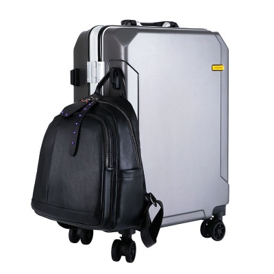 即刻出发 行李箱男24英寸可充电铝框拉杆箱韩版登机箱商务密码箱女结实耐用26英寸加厚旅行箱 【可充电铝框箱】象牙白  20英寸