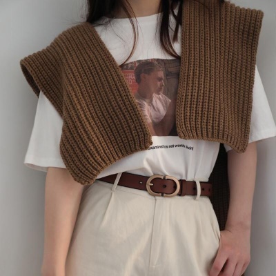 皮带真皮纯牛皮 腰带女ins风简约百搭配牛仔带装饰工装裤韩国男啄木鸟 棕色.