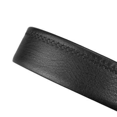 牛当家皮带男 自动扣带身 无头腰带男士头层牛皮商务裤带7029 雅致黑