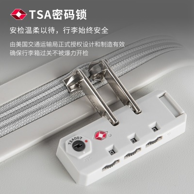 汉客（HANKE）镇店颜值拉杆箱登机行李箱男女旅行箱20英寸烟白密码箱子登机箱高颜值
