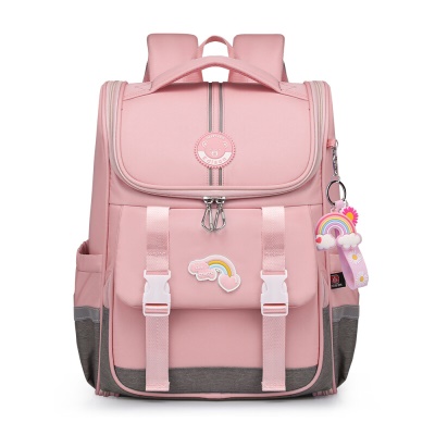 爱迪生（Edison）小学生书包女孩大容量防泼水1-6年级轻便减负透气耐脏时尚甜美儿童双肩背包 2210-1 樱花粉