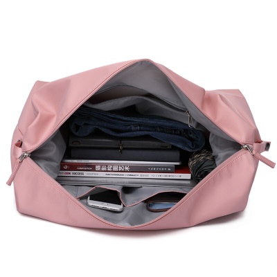 凡凡麦旅 旅行包大容量手提行李包短途出差旅游袋女士单肩斜挎包待产包防水尼龙包男士韩版潮包 玫瑰金-无肩带 大号
