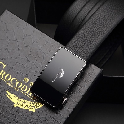 鳄鱼恤【父亲节礼物】皮带男士头层牛皮商务休闲青年腰带自动扣皮带JC0DT365-01黑色