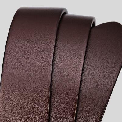 牛当家皮带男牛皮钛扣奢侈中年牛仔裤带头层牛皮轻商务腰带男休闲针扣3166父亲节礼物皮带礼盒 深咖色